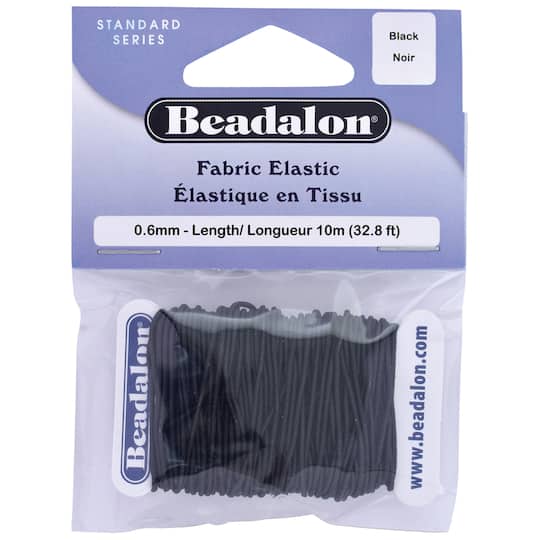 Beadalon&#xAE; Black Fabric Elastic Cord, 0.6mm